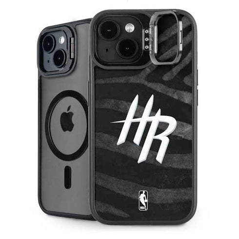 NBA Houston Rockets Black Animal Print iPhone 15 Kickstand Case